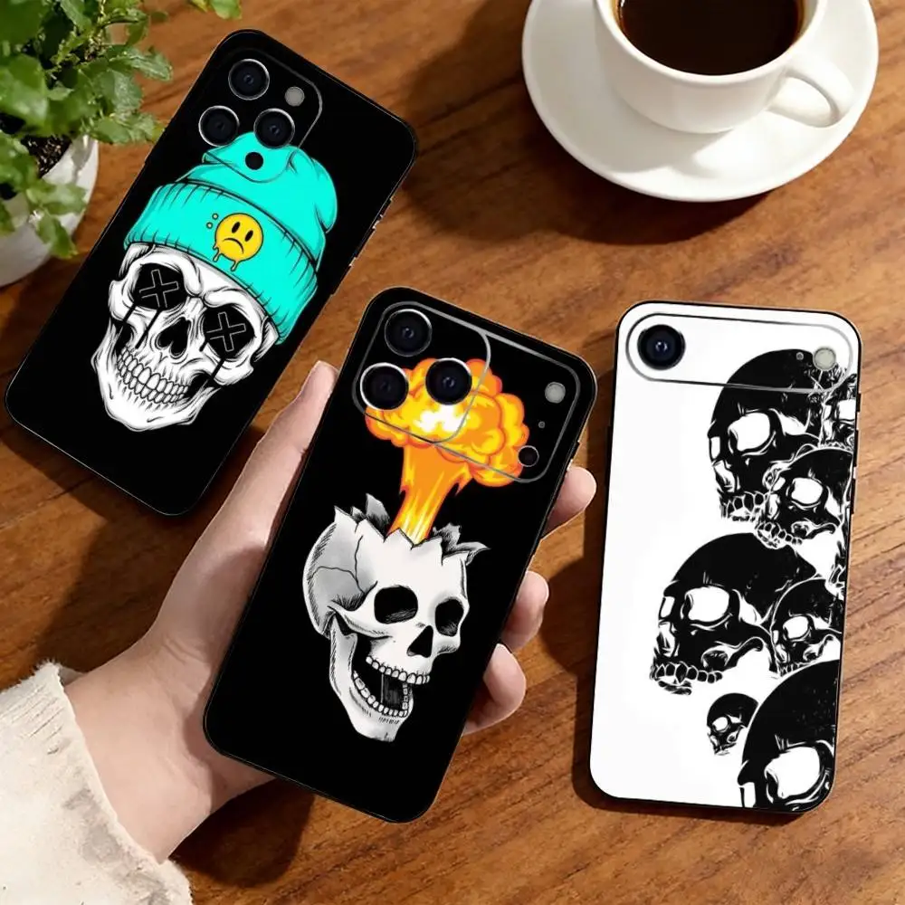 

Hype Skull Phone Case For iPhone17,16,15,14,13,12,11 Plus,Pro Others Soft Black Cover
