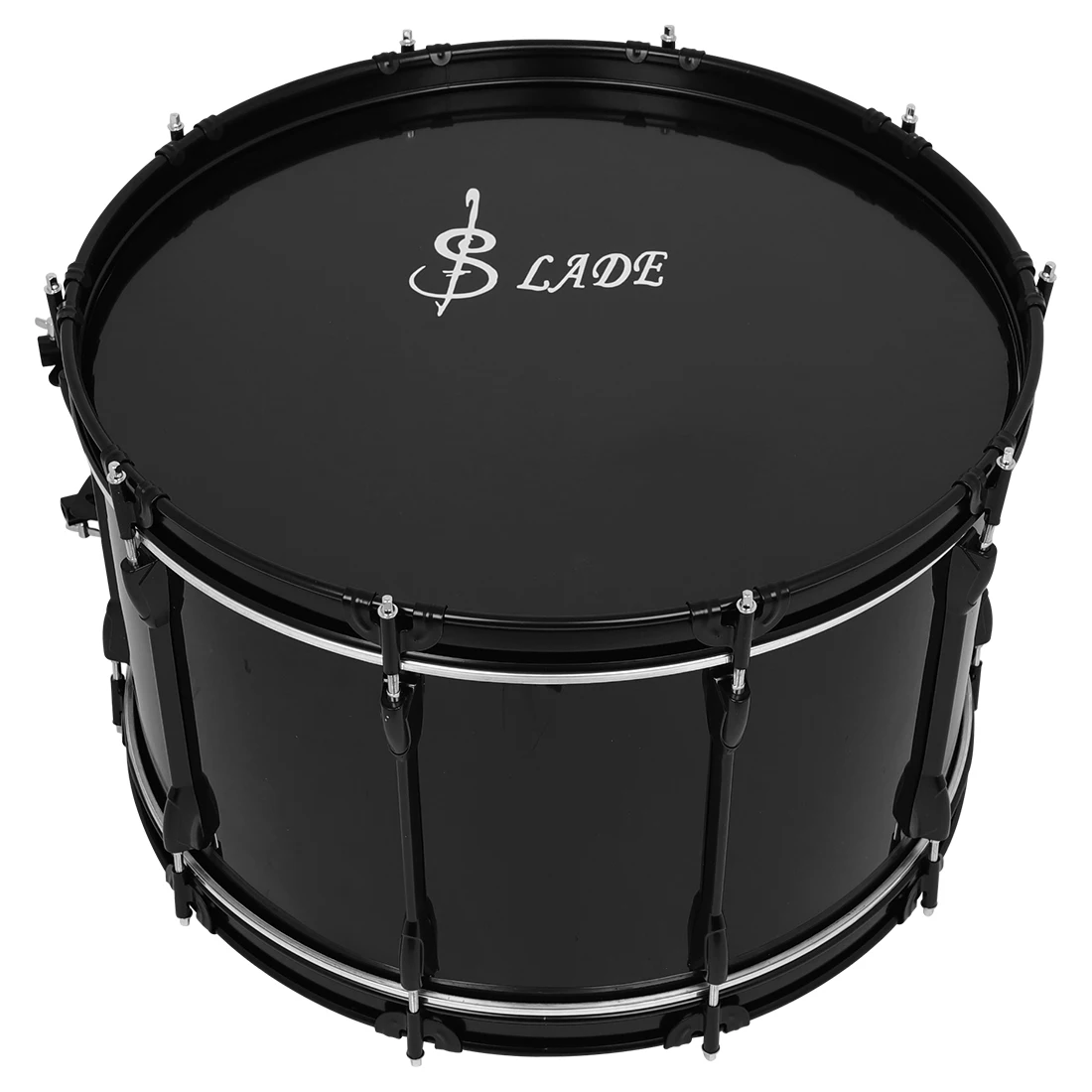 SLADE 22 Inch Black Marching Drum With Shoulder Strap & Wrench High-Impact Backbone For Band Performance Percussion Instrument