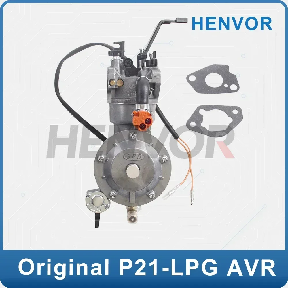 LPG Dual Fuel Carburetor Kit For GX270 177F 9HP Generator Manual Choke P21 LPG 3KW Genset Accessory