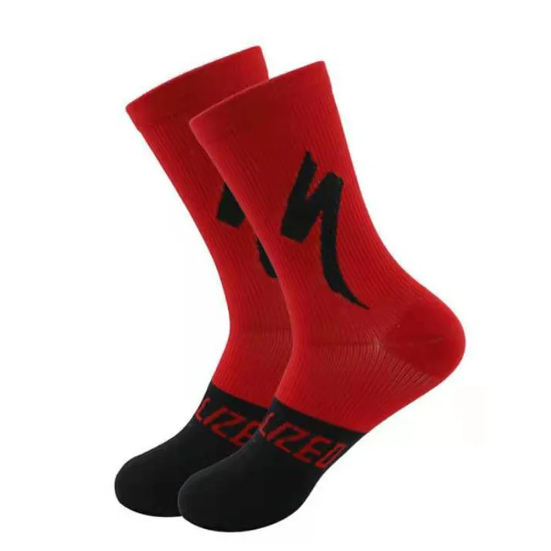 1 Pair Mid length outdoor sports cycling socks, wear-resistant color blocking mid length basketball socks