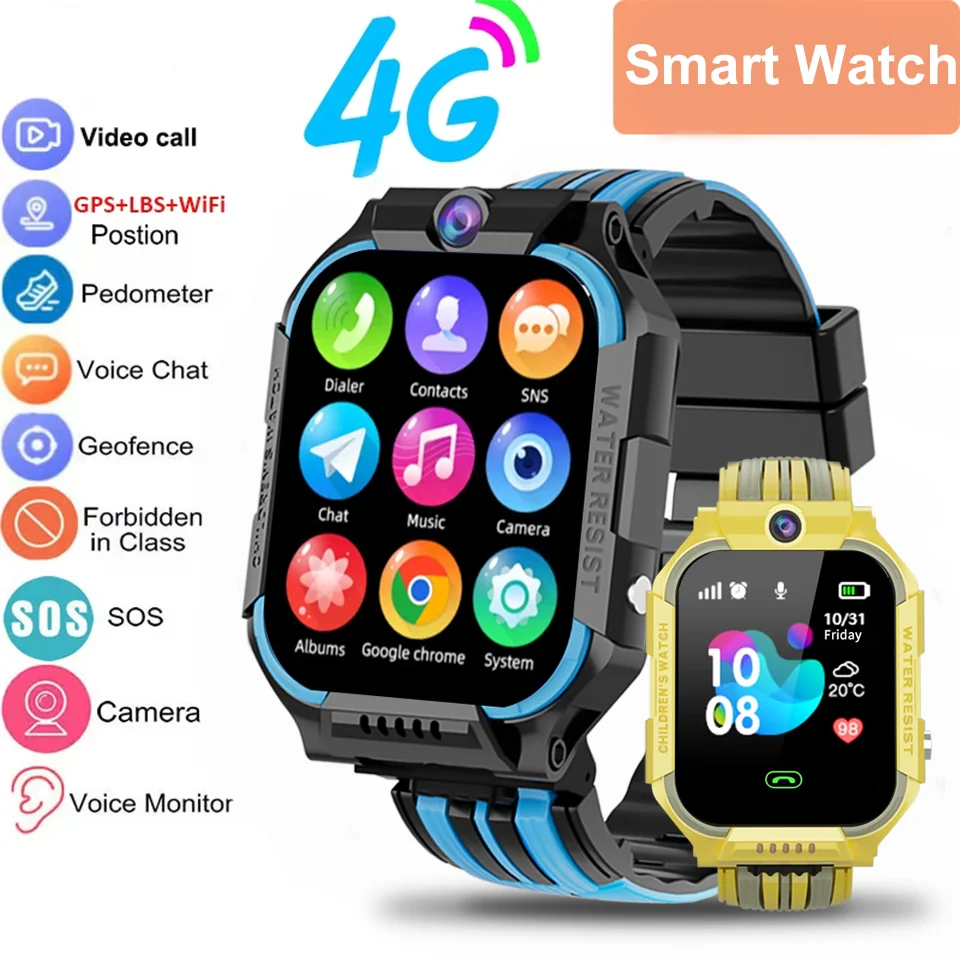 

Новые Смарт-часы для детей 5G Телефон WIFI LBS Трекер Местотация Игры Видеозвонок Будильник Детские Смарт-часы Камера Подарок для мальчиков и девочек