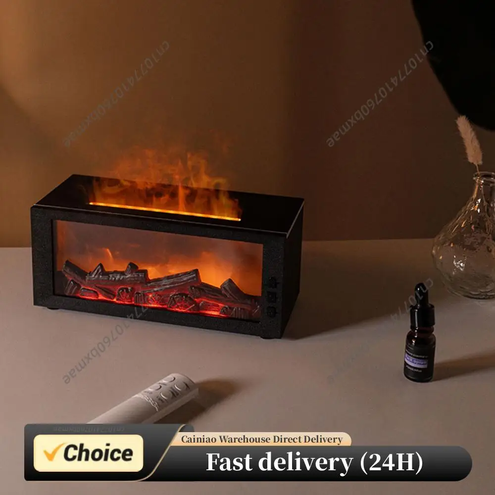 

Увлажнитель воздуха с эффектом пламени камина, 7 цветов, холодный туман, с таймером, для дома, спальни, офиса, йоги