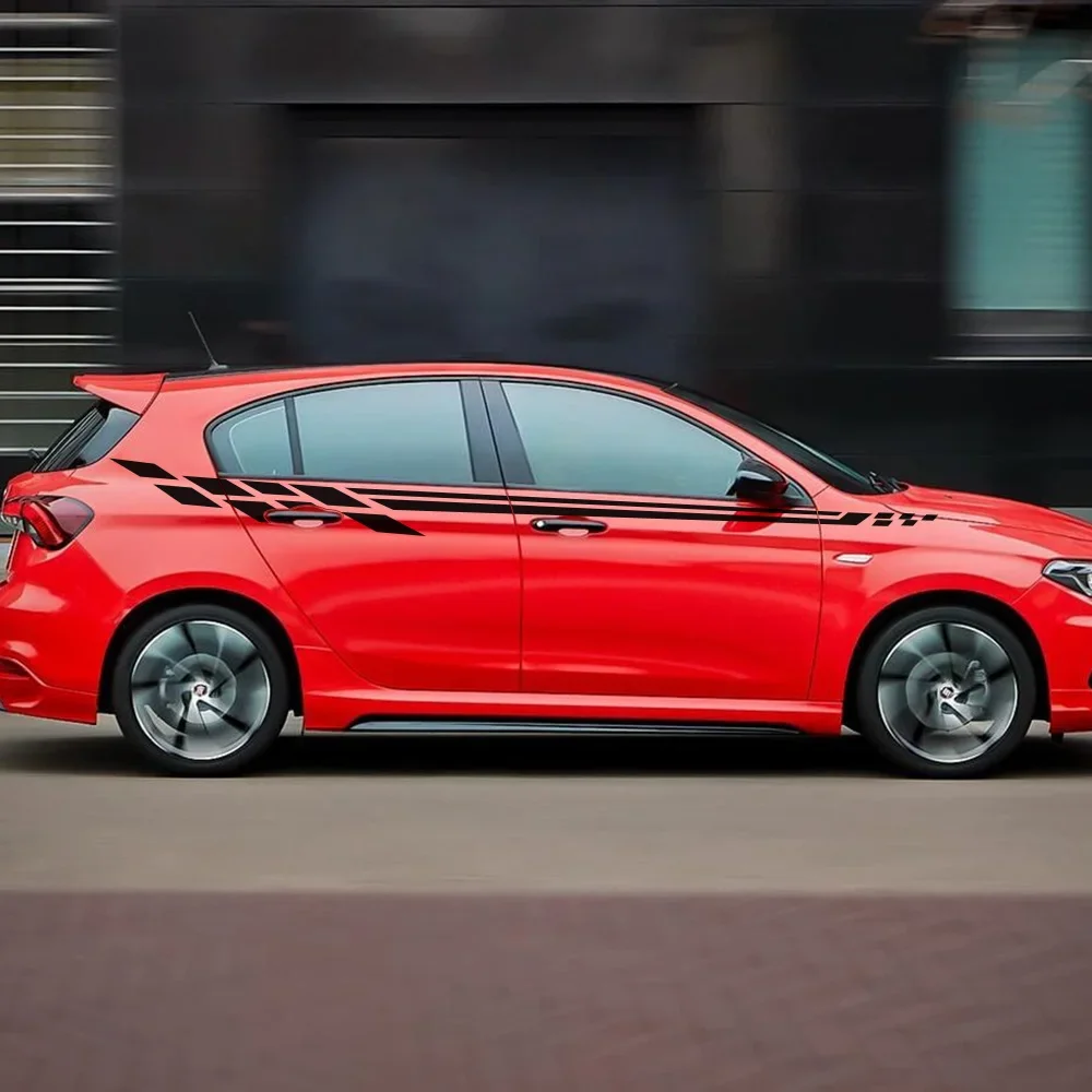 

2PCS Car Side Waist Stickers For BMW Dacia FIAT Honda Nissan Hyundai Mercedes Seat Smart SUV Stripes Car Tuning Accessories