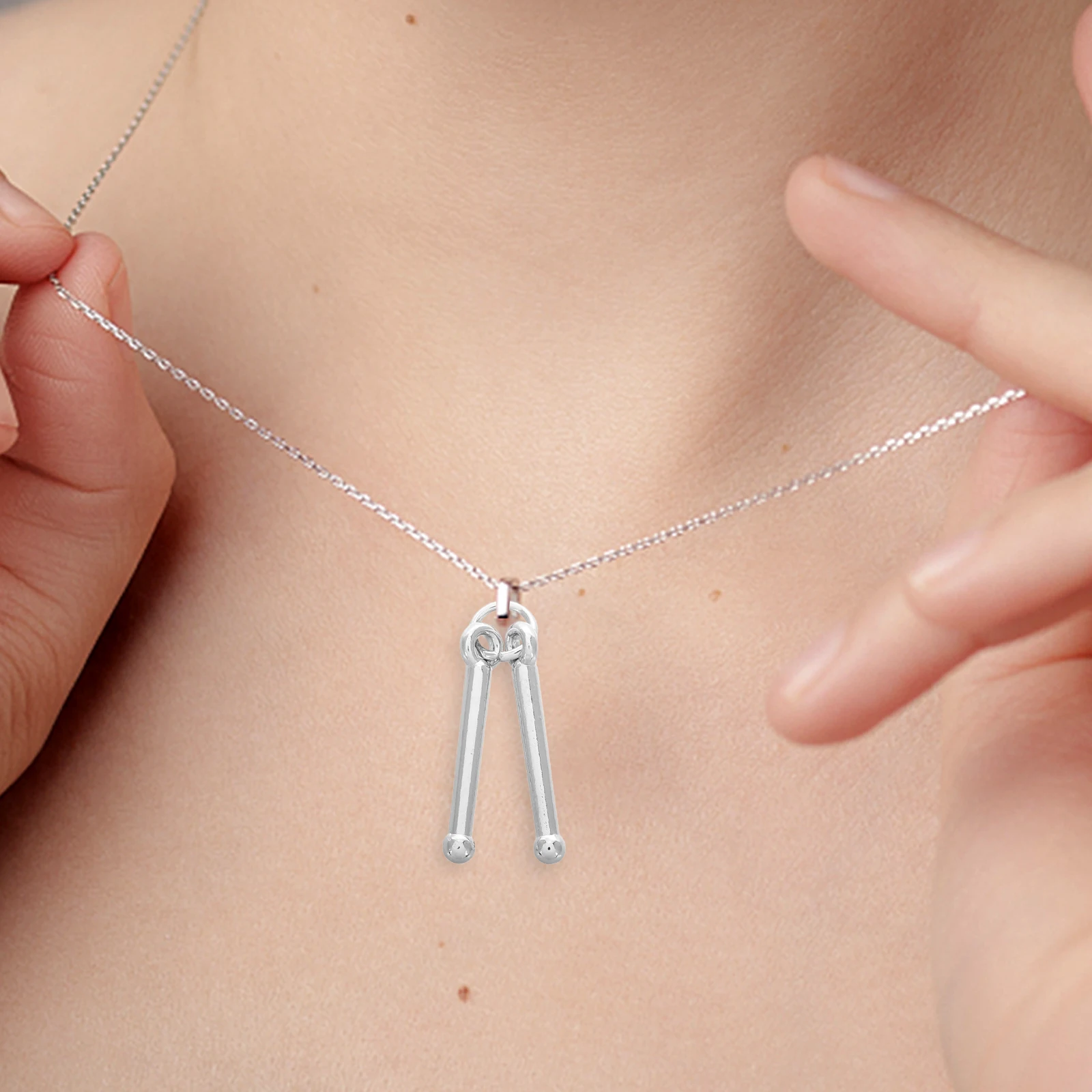 

10pcs White K Pendant Music Lover Present Drumstick Craft Supply Zinc Alloy Necklace Trendy Music Jewelry Making Accessory