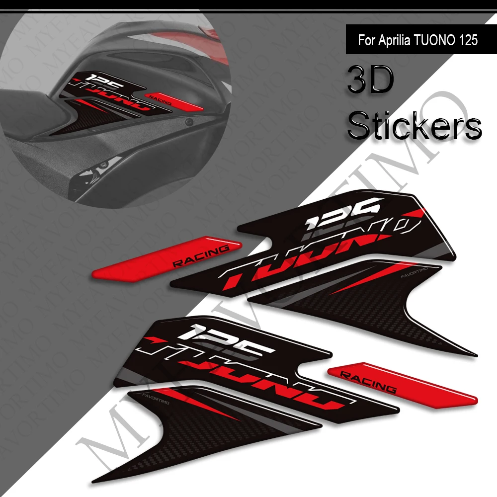아프릴리아 투오노 125용 오토바이 탱크 패드 3D 바이크 캡 그립스 연료 키트 무릎 스티커 데칼 보호 액세서리