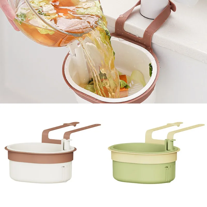 

Two-in-one Sink Hanging Strainer Basket Openable Bottom Cover Detachable Kitchen Garbage Filter Multifunctional Quickly Drain