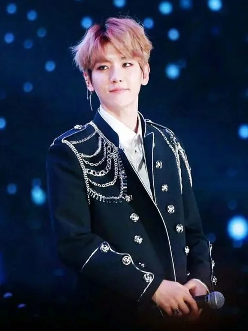 Bar Zanger Stage Performance Punk Hofjas Metalen kettingen Double Breasted Jas Sterconcert Show Stand Kraag Bovenkleding