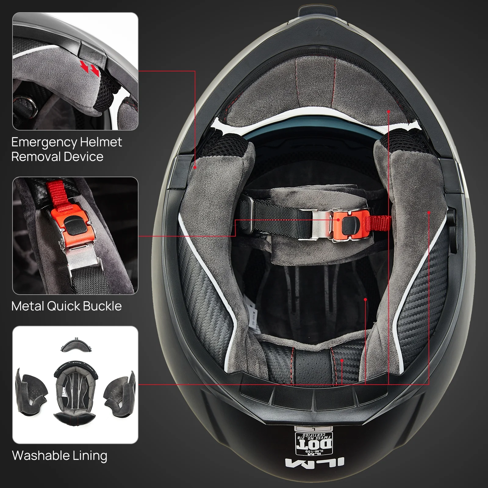 Hot Selling Motorcycle Helmet Modular Dual Lenses Motorcycle Flip up Helmet DOT Approved Model