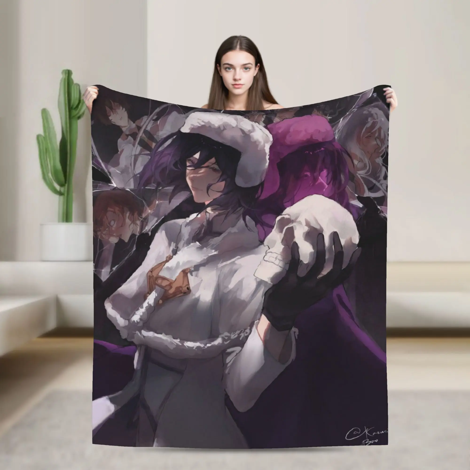 Fyodor D From B-Bungo Stray Dogs Flannel Blanket  Soft Warm Throw Blanket for Living Room Decorative  Bedspread Sofa Bed Cover