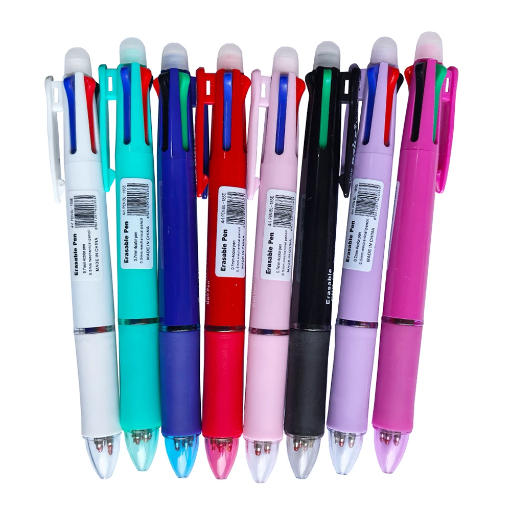 5 In 1 Multicolor Erasable Gel Pen with 4 Colors Replaceable Pen Refill 1 Automatic Pencil Lead Stationery School Writing Supply