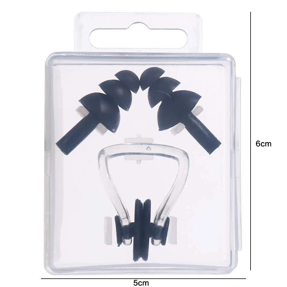 Soft Swimming Earplug Nose Clip Silicone Waterproof Silicone Noise Earplug Comfortable Professional Nose Protector Clip Beginner