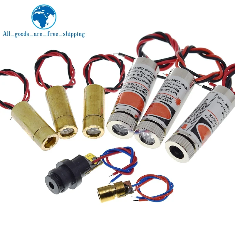650nm 5mW Red Point / Line / Cross Laser Module Head Glass Lens Focusable Focus Adjustable Laser Diode Head Industrial Class