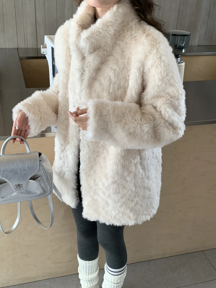 New winter cotton-padded jacket, the same style as the Tomato Man rich area, 4.0 version eco-friendly lambskin and fur coat for