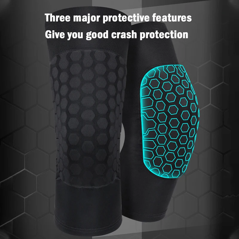 Honeycomb Sports Knee Pads Collision Prevention Elastic Force Patella Protect Outdoor Basketball Football Legging Sporting Goods