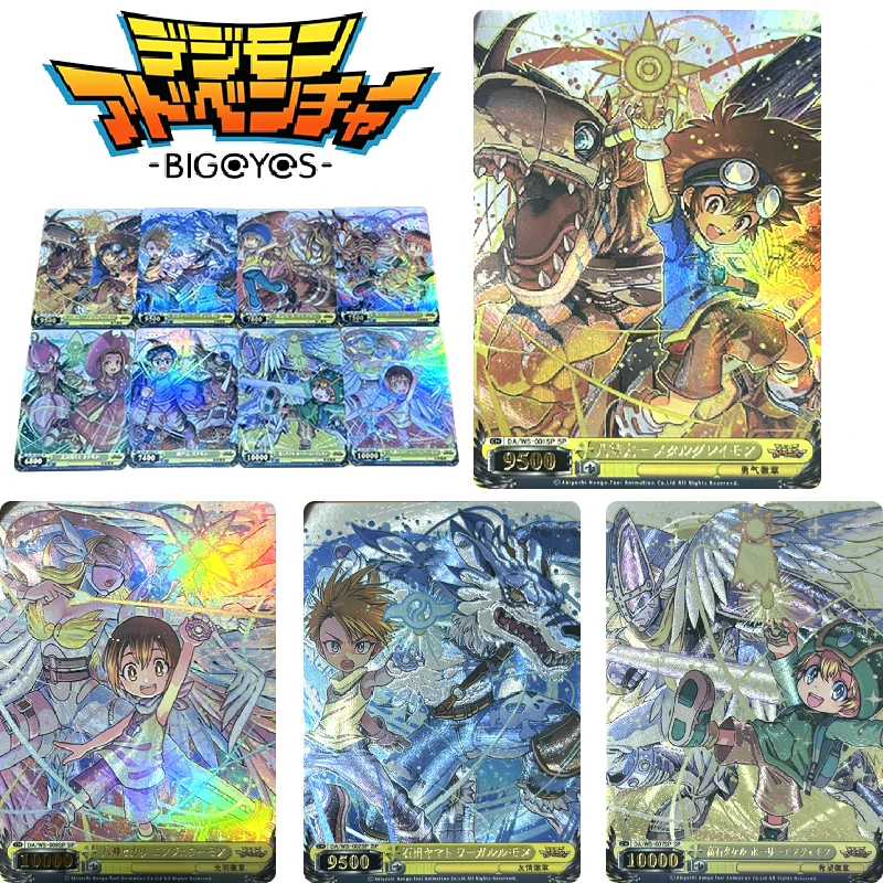 Digimon Adventure Anime Characters Greymon Metal Greymon DIY Homemade Bronzing Game Toys Collection Card Christmas Birthday Gift