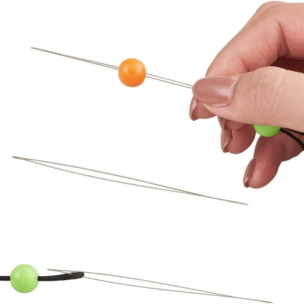 

5PCS Stainless Steel Beading Needles Open Eye Jewelry Making Tools for Beads Pearl Stringing Craft Sewing Thread Wire Set