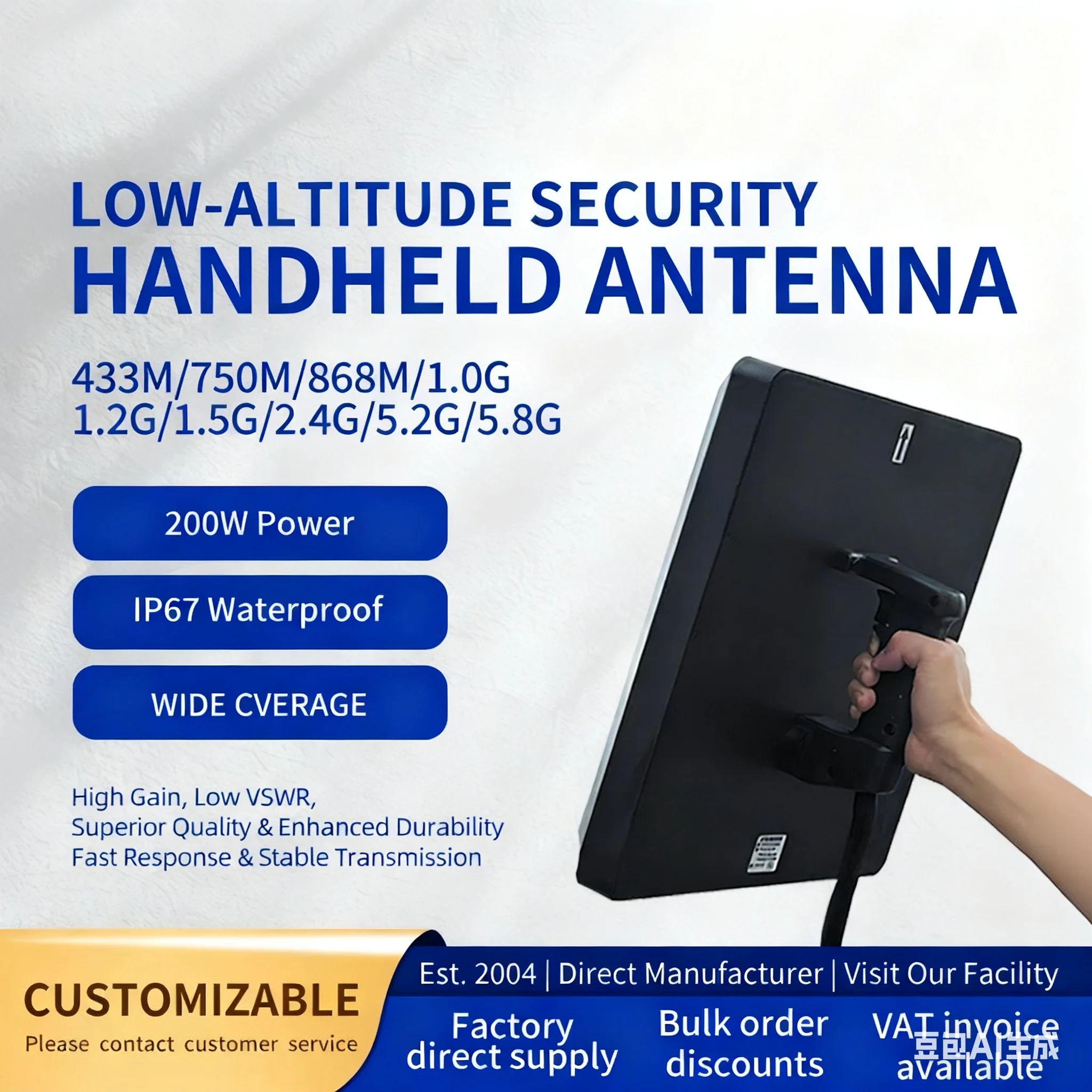 Sheng Chao LYFH-01-9358 433-5.8G 8-Band Handheld Interferometer Flat Panel Mount Multi-Port Multi-Band Detection High Gain