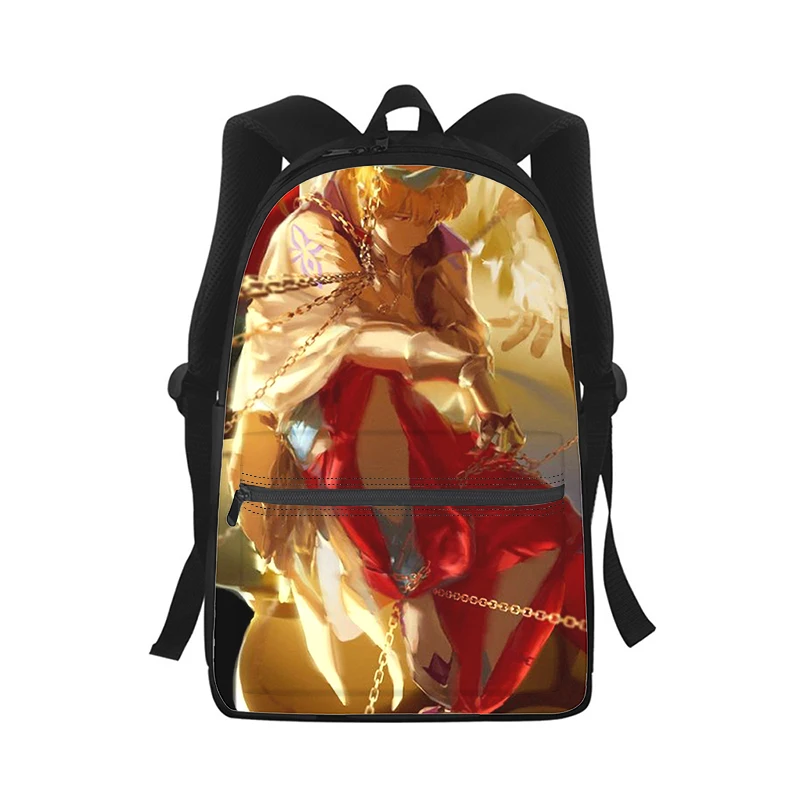 Anime Fate Gilgamesh Men Women Backpack 3D Print Fashion Student School Bag Laptop Backpack Kids Travel Shoulder Bag