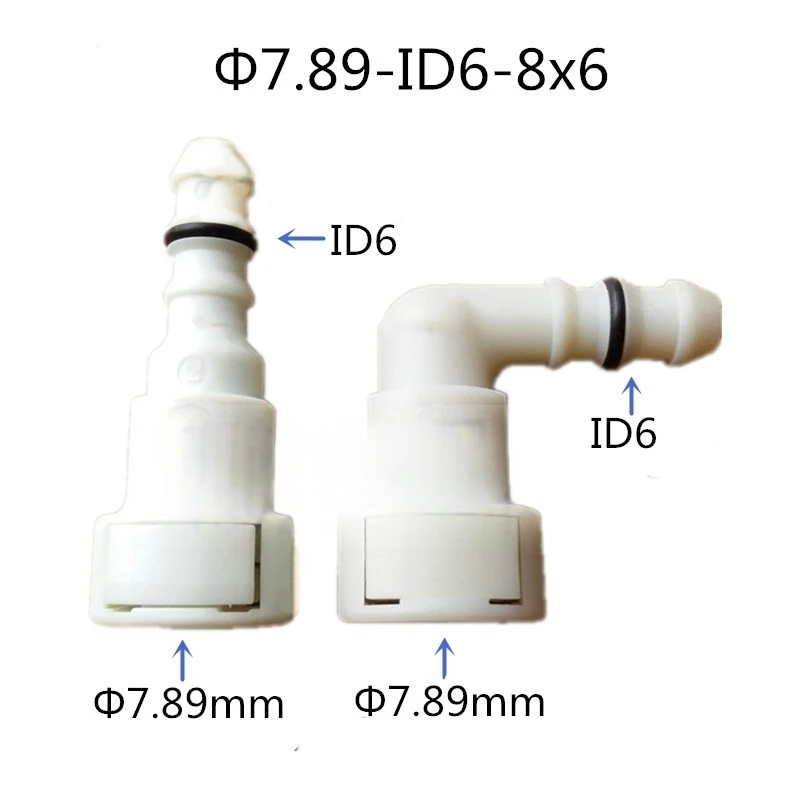 7.89mm ID6 180 degree 5/16 SAE fuel pipe fittings auto plastic Fuel line quick connector for Chevrolet U clip 2 pcs one lot