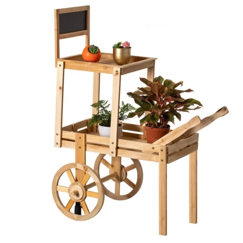 Gardening tool storage rack Preservative wood Outdoor courtyard Garden shelf Outdoor flower planting workbench