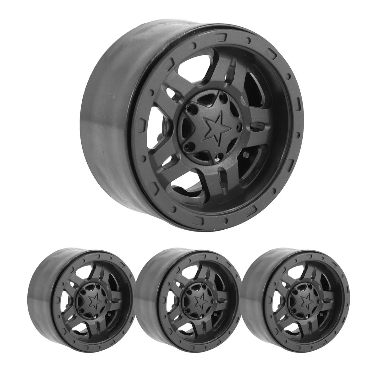 4PCS Plastic Beadlock 2.2 Wheel Hub Wheel Rims for 1/10 RC Crawler Car Axial SCX10 Wraith Capra RR10 TRX4 D90