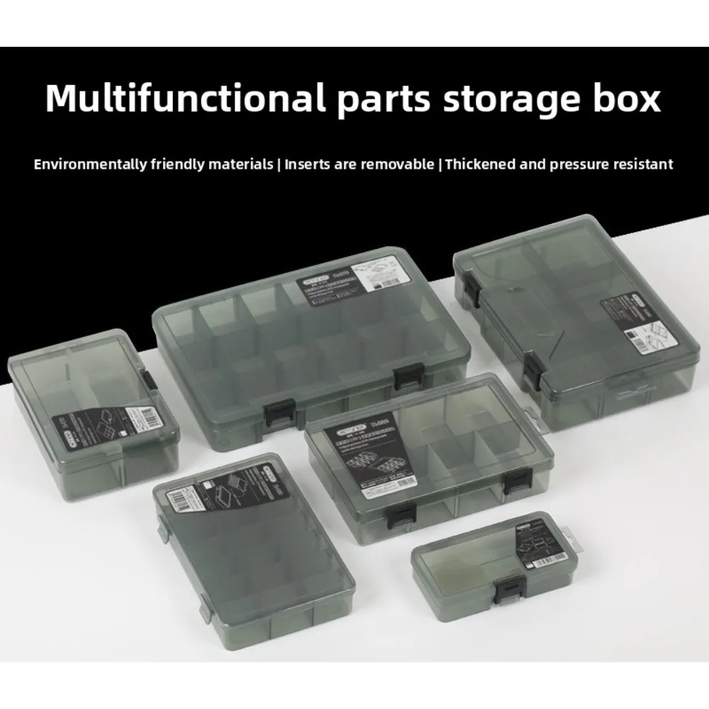 Multi-Grid Parts Box, Transparent Plastic Storage Box for Electronic Components, Small Screws & Accessories, Tool Organizer