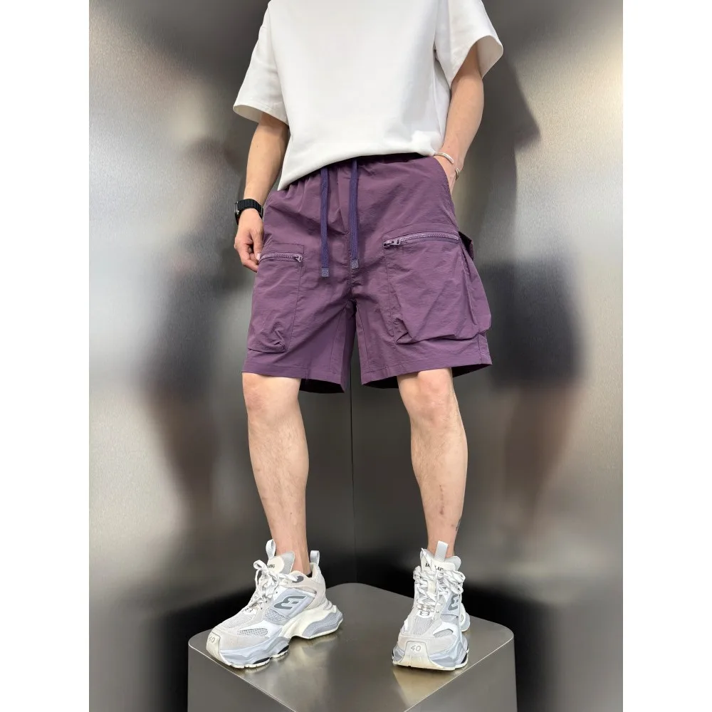 

Qui Dry Thin Workwear orts Multi kets Color Sports Beach Pants American Trend Men's orts Casual Loose Fit Poly...