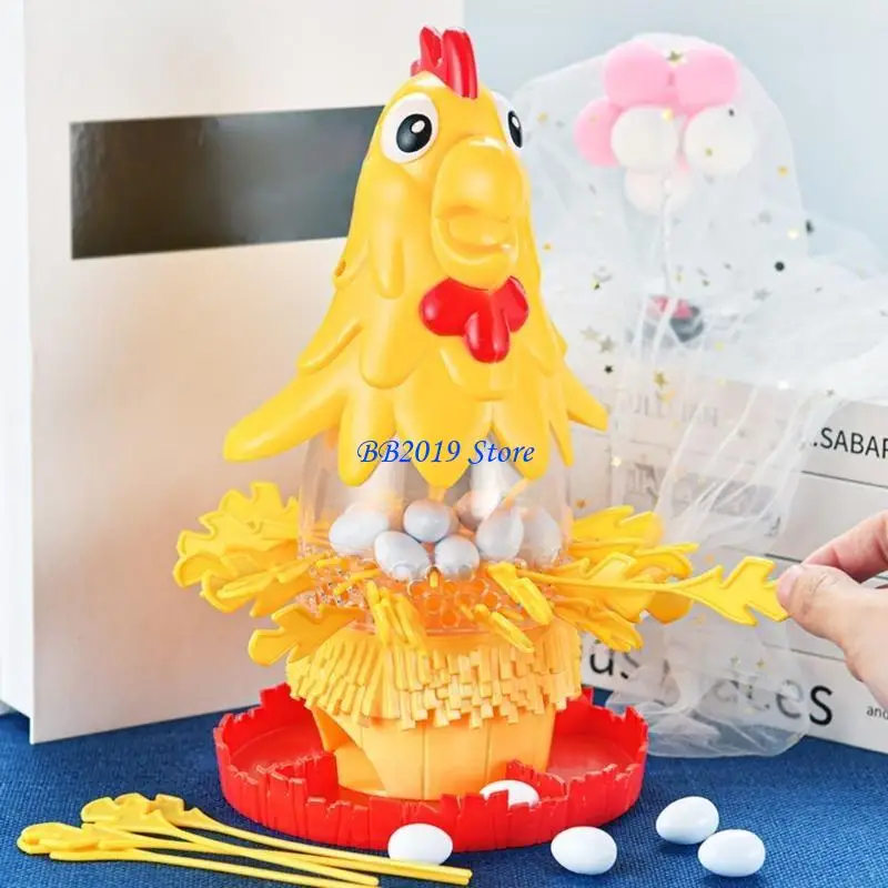 Q0KB Fun Board Game Laying Chicken Interaction Toy Hand Eye Coordination Party Props