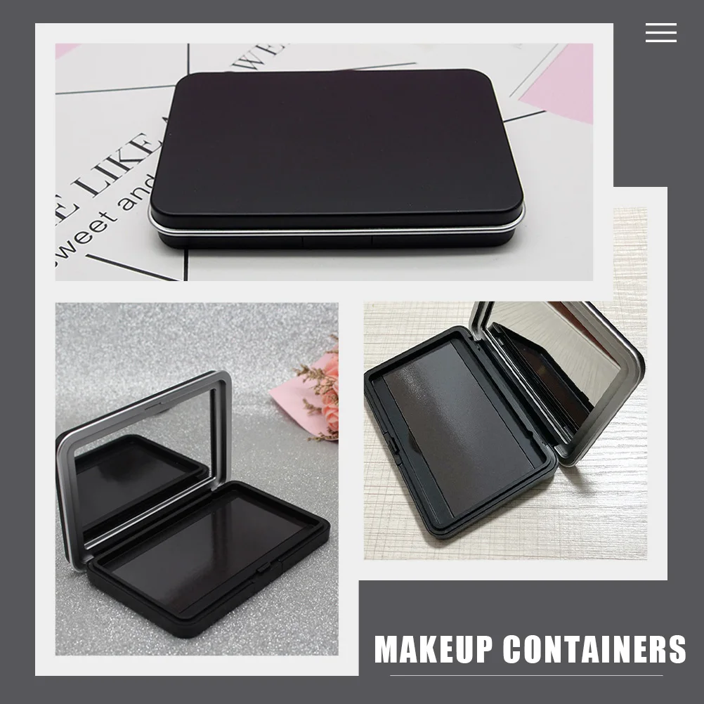 

2Pcs Diy Makeup Boxes With Mirror Empty Eyeshadow Cases For Travel Wear Exquisite Inlaid Mirror Makeup Containers