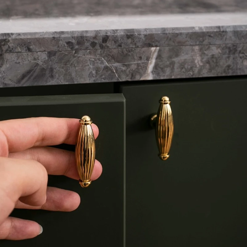 

Латунные ручки для дверей, туалетных столиков, шкафов, ящиков - фурнитура для мебели для ванной комнаты из серебристого золота