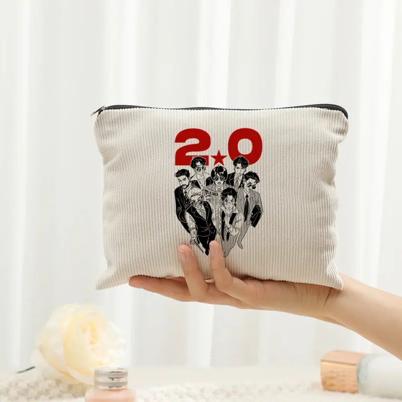 

Corduroy Toiletry Bag Multi Functional Makeup Bag with Zipper Lightweight Storage Bag Kpop Fan Gift Arirang 2.0 World Tour 2026