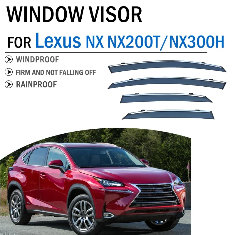 

FOR Lexus NX NX200 NX300 Window Visor Deflector Visors Shade Sun Rain Guard Smoke Cover Shield Awning Trim Car Accessories