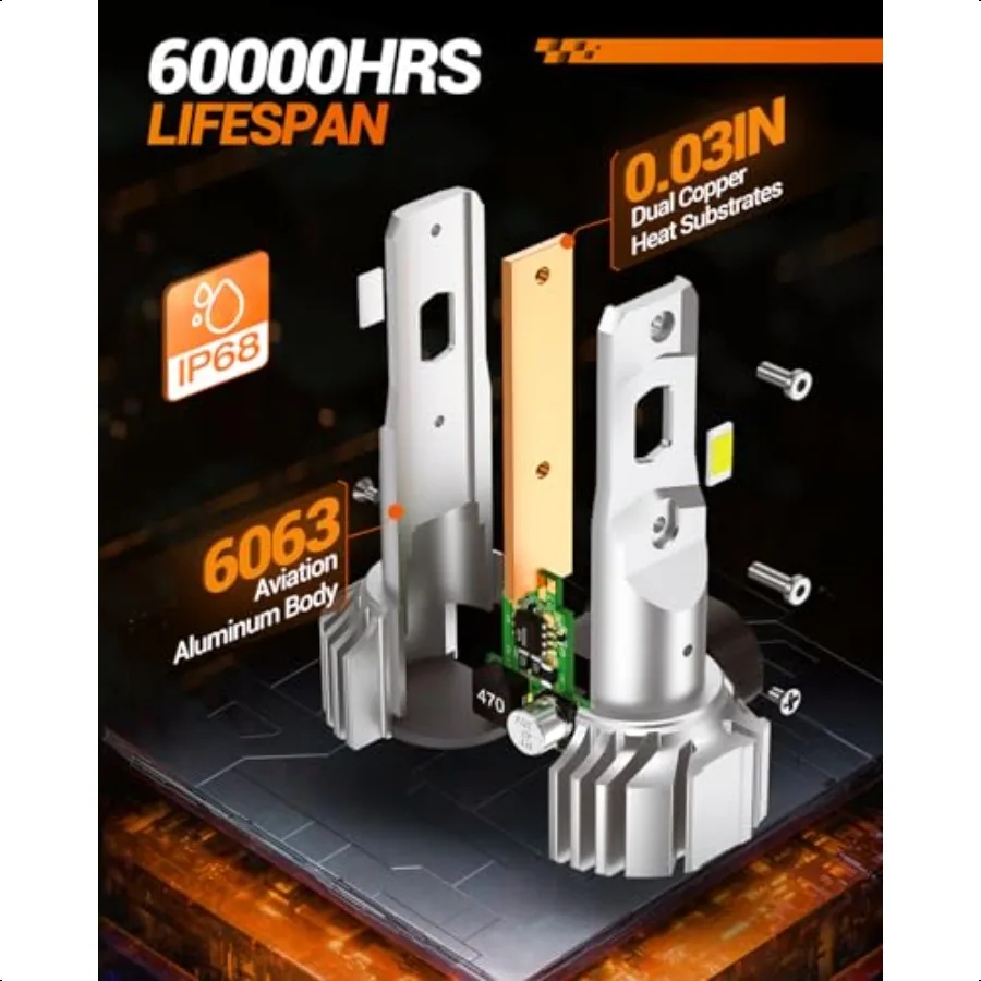 9145 H10 Lampadine fendinebbia a LED o DRL 18000LM 800 Brightn 9140 H10 9145 Fendinebbia a LED Lampadina a LED per auto 6500K Bianco freddo 984 FT S