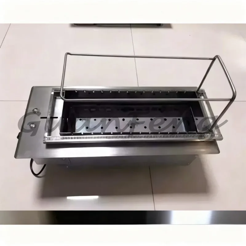 Embedded   Automatic Charcoal Barbecue Grill Lifting Rack Grilling Machine for Lamb Kebab Outdoor Restaurant BBQ Use