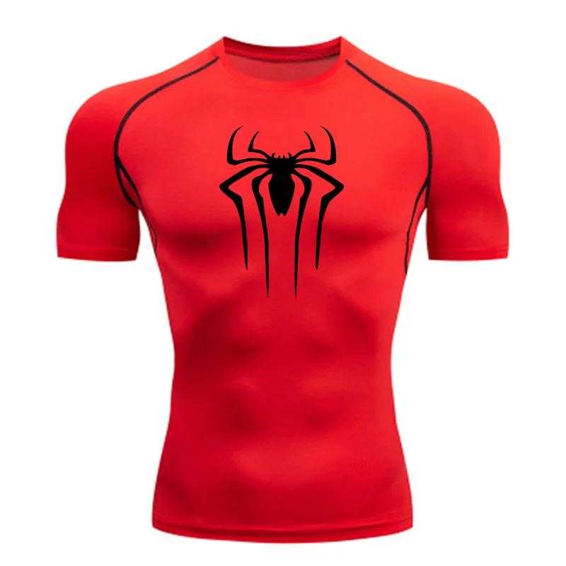 Nowa koszulka kompresyjna Mężczyźni Fitness Gym Super Hero Sport Running T-Shirt Rashgard Tops Tee Quick Dry Short Sleeve T-Shirt Dla Mężczyzn