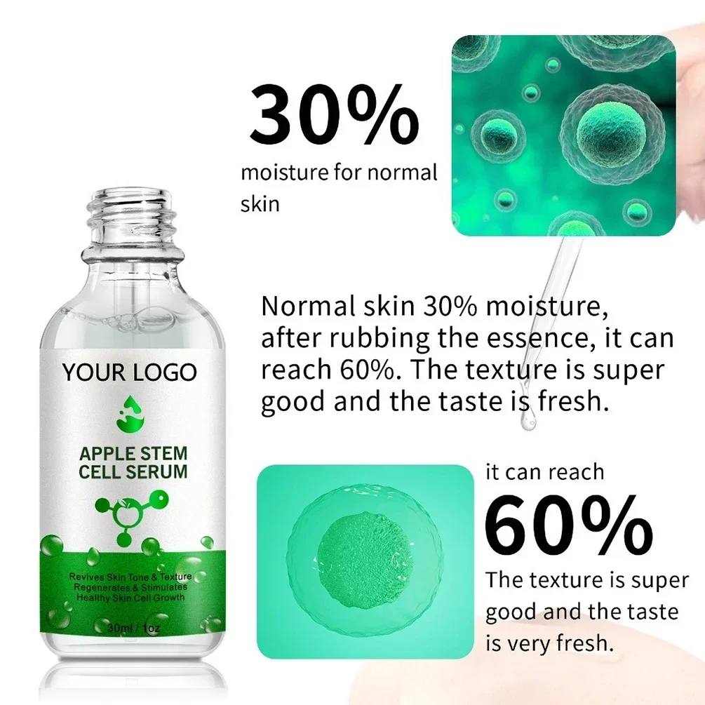 Private Label Malic Acid Essence Aangepast logo Anti-aging Natuurlijke antioxidanten Hydraterende Fleuren Gezichtsserum Make-up Groothandel