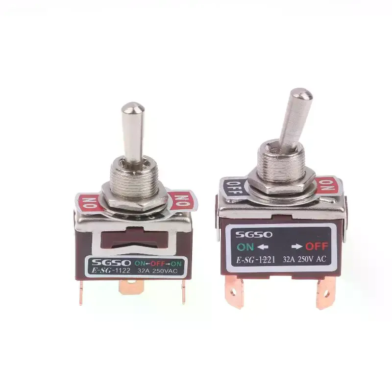 32A Heavy-Duty Toggle Switch, Self-Locking Rocker for High-Power Projects, 250VAC with Screw Terminals, 2/3/4/6Pin