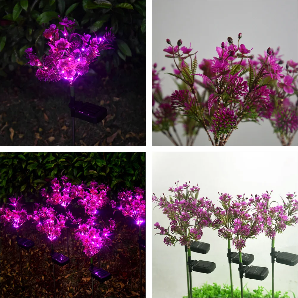 

2 pcs Solar Garden Lights Outdoor Waterproof LED Flower Lamps Romantic Atmosphere Stake Decorative Grass Landscape