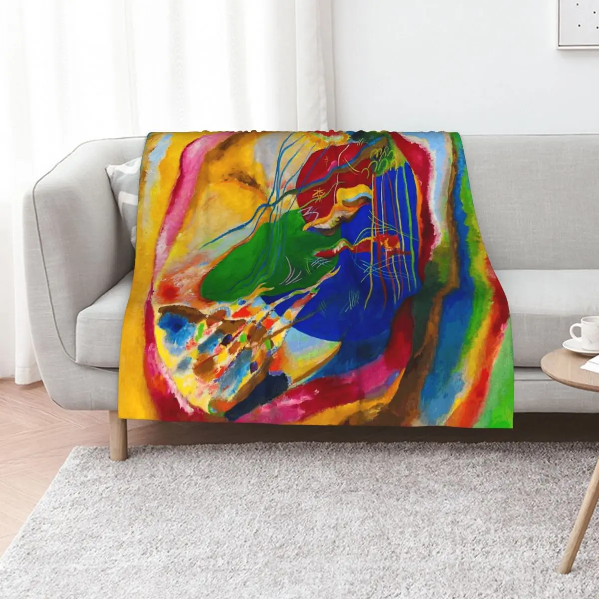 wassily kandinsky art painting, abstract art Throw Blanket for winter Summer Beddings Hairys Hair Blankets