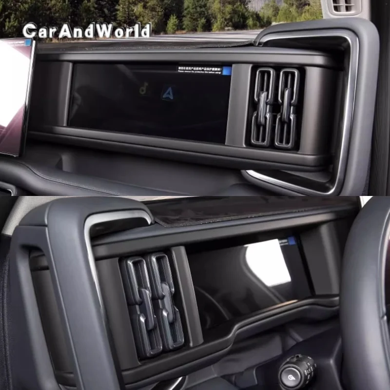 ABS Chrome Center Console Display Screen Air Condition Outlet Vent Cover Trims Car Accessories For BYD Equation Leopard 5 2023+