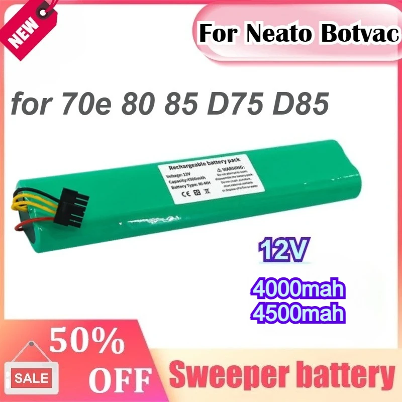 

Аккумулятор NI-MH 12V 4000mAh 4500mAh для робота-пылесоса Neato Botvac 70e 75 80 85 caSino187, замена 945-0129
