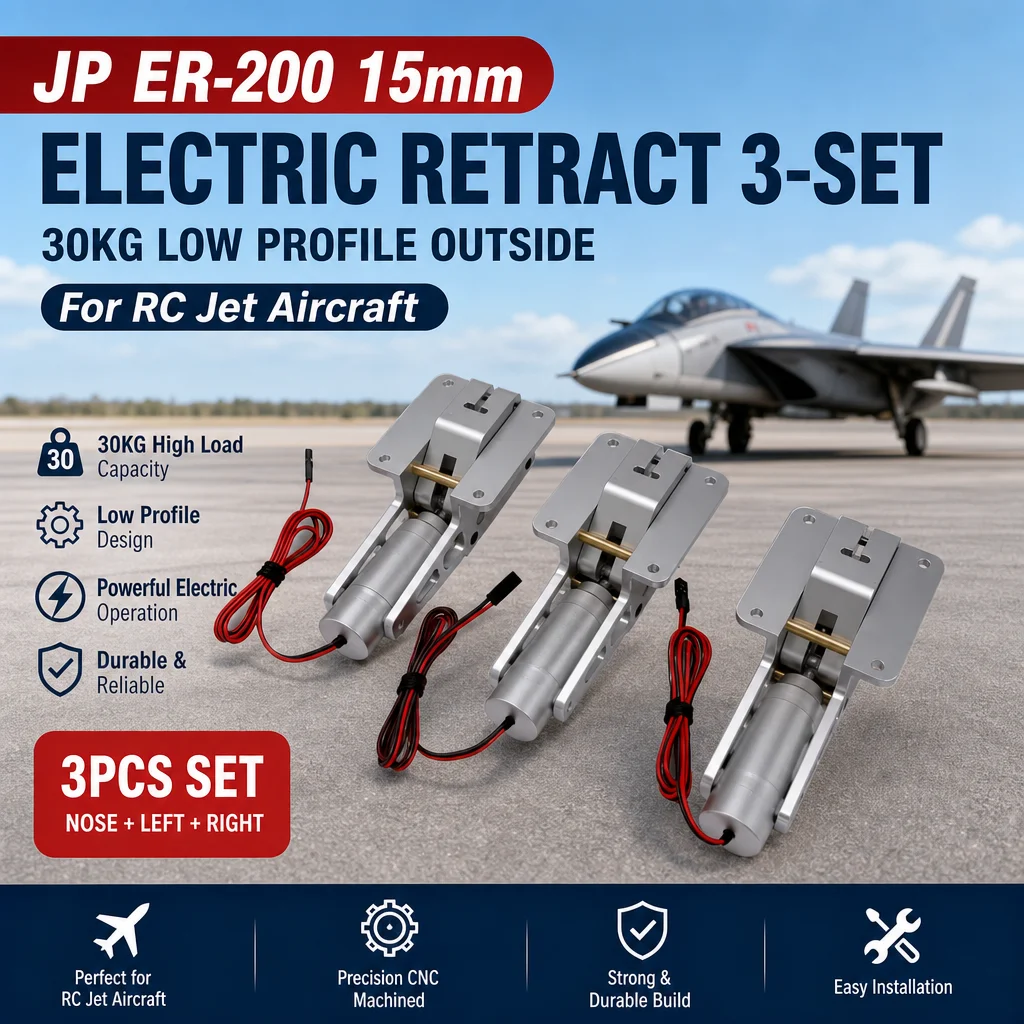 JP ER-200 15mm 3-Set Electric Retract 30kg Low Profile Outside for RC Aircraft