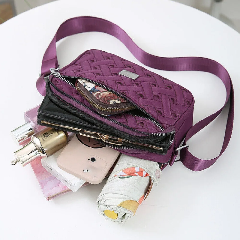 Small Bags for Women 2024 Casual Lightweight Messenger Bags Multi-pocket Vintage Oxford Cloth Crossbody Bags Female Handbags