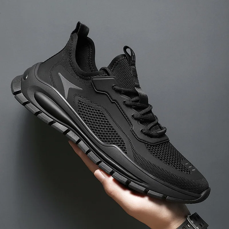 Men Mesh Woven Breathable Sneakers Non Slip Soft Sole Casual Walking Shoes Lightweight Outdoor Driving Walking Male Footwear