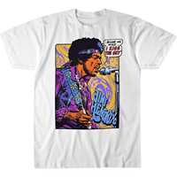 Men's Jimi Hendrix Hendrix Pop Art T-shirt Small White Summer Cotton Men's Women Top Tee Streetwear Casual Trendy Oversize Loose