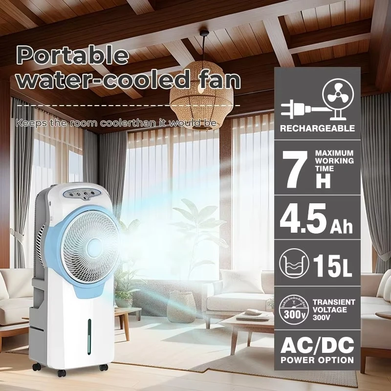 Portable Evaporative Air Cooler AC Powered Indoor Charging Box Fan for Household RV Garage Hotel Use for Outdoor Activities
