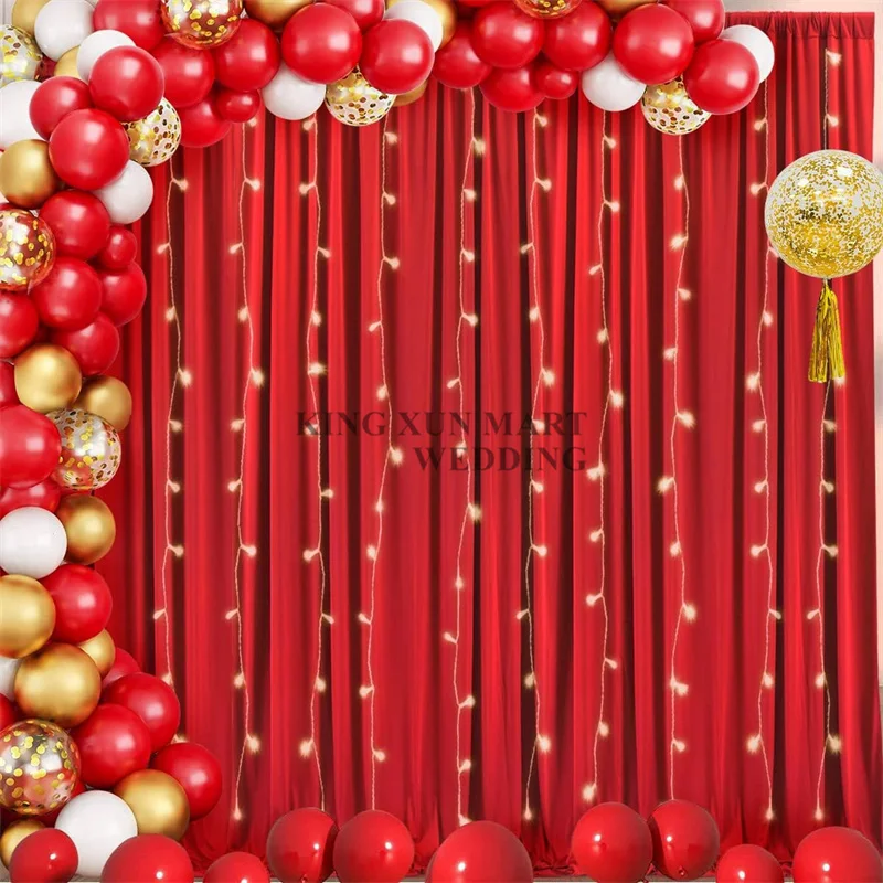 

New Panel Poly Wedding Backdrop Curtain With Led Light Stage Background Photh Booth Drape Baby Show Event Party Birthday