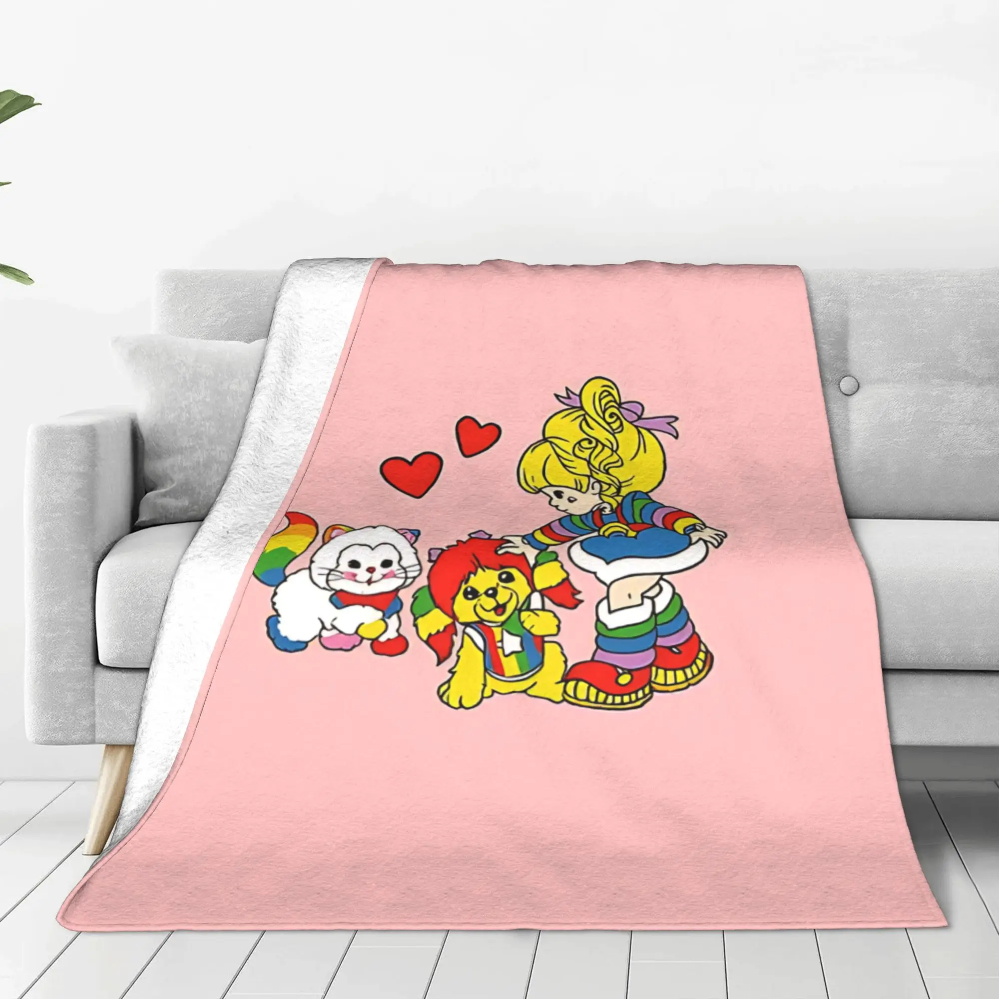 1PC Cloud Fantasy R-Rainbow Brite Home Room Decorations Winter Blankets For Adults Bedding Home Interior Sofa Knee