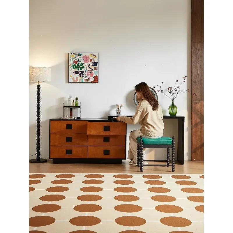 #Time six chest cabinet/French retro solid wood storage chest of drawers household bedroom storage cabinet medieval living room