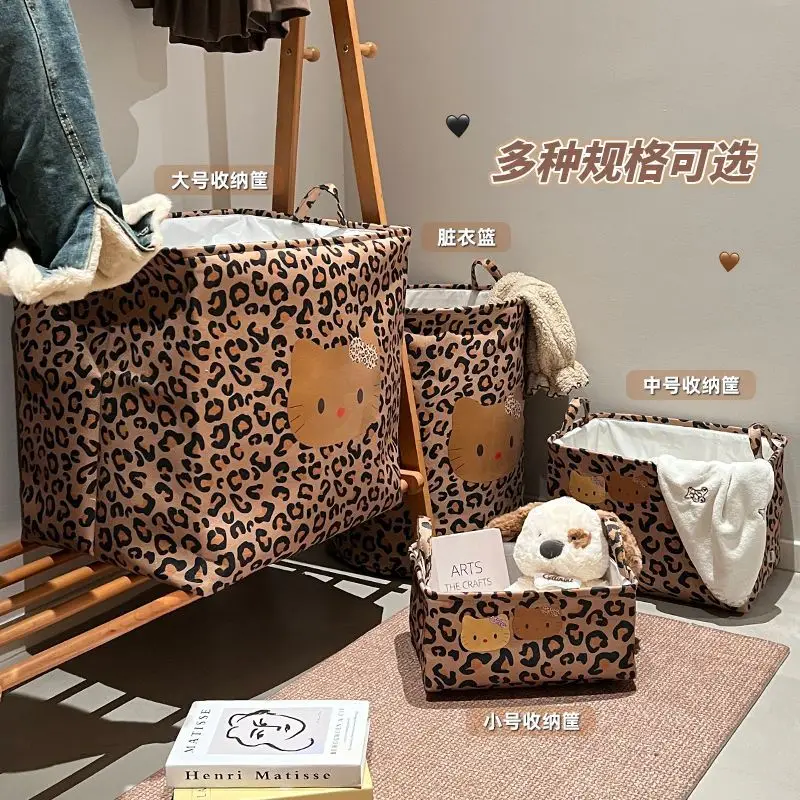 

Kawaii Hello Kitty Sanrio Student Cute Cartoon Large Capacity Storage Basket Children Toys Snacks Storage Basket Gift for